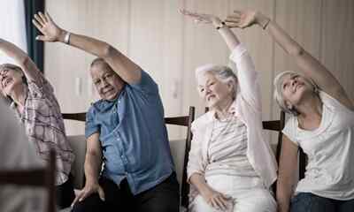 a group of patient doing exercises